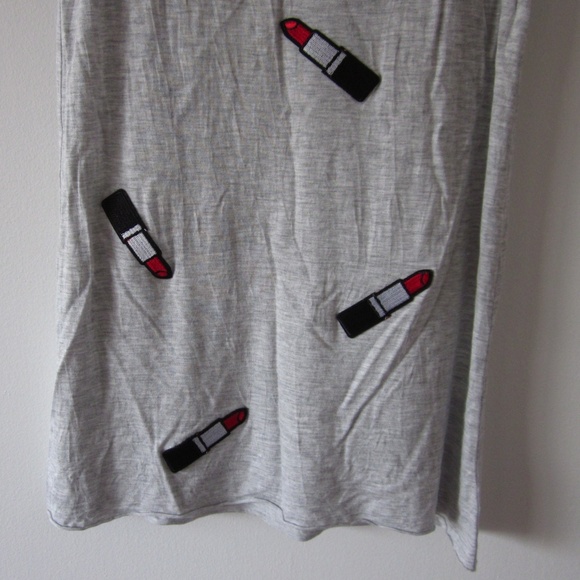 Stradivarius - Grey Tank Top with Lipsticks - Picture 3 of 6